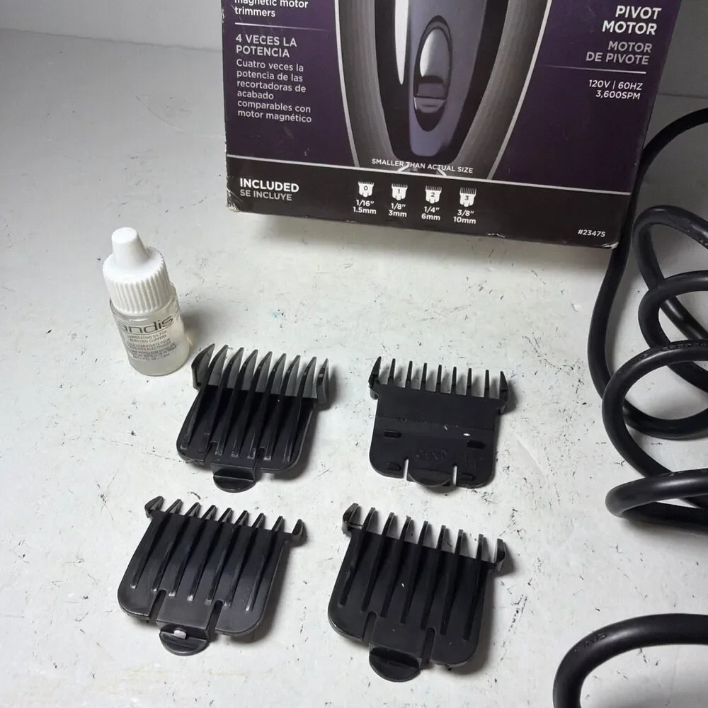 Andis Pivot Pro T-Blade Wired Trimmer With Attachments Tested Working